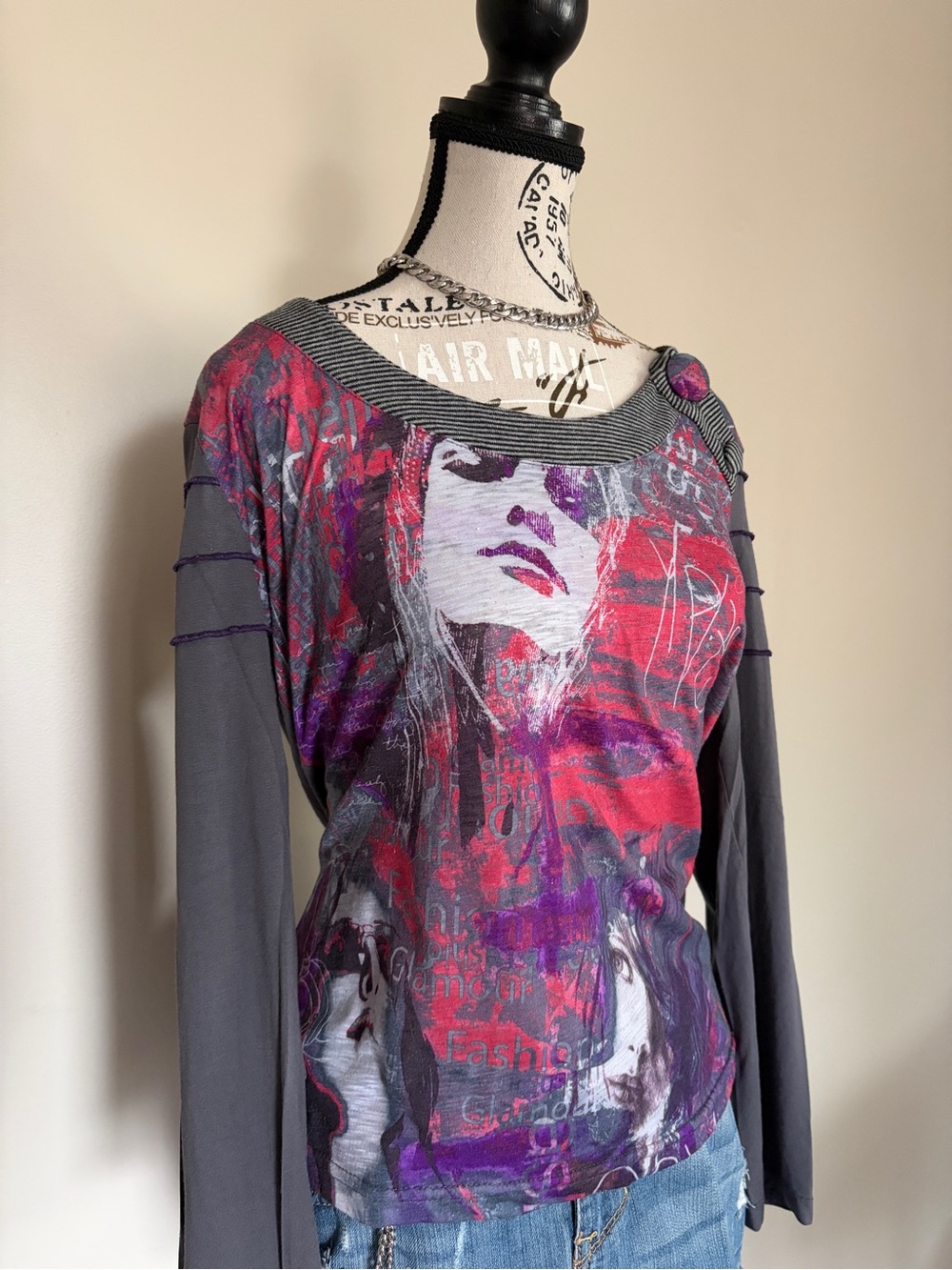 Y2K Dolcezza Abstract Fashion Art Top Grunge | Save the Queen Inspired - Picture 2 of 11